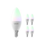 Opakowanie 5x Calex Smart Tuya Wifi E14 świeca 5W 470lm - 822-840 Przestrajalny Valkoinen | RGBW - Ściemnianie - Zamienne 40W