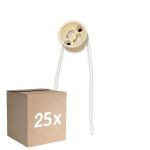 Opakowanie 25x Uniwersalny GU10 Trzonek - Universele GU10 Fitting - Valkoinen 0.1m - 2 pole 0.5mm2 (Dla Noxion)