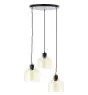 Brilliant Casto Lampa Wisząca Szkło Lampa Wisząca Metal Czarny Beige | 510mm - Nadaje Się Do 3x E27