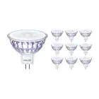 Opakowanie 10x Philips Master Value LED Spot GU5.3 MR16 5.8W 450lm 60D - 927 Bardzo Ciepła Biel | Najlepsze renderowanie kolorów - Ściemnianie - Zamienne 35W